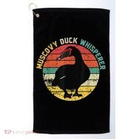 Retro Muscovy Duck Whisperer Funny Farmer Muscovy Duck Gift Golf Towel thumb 0