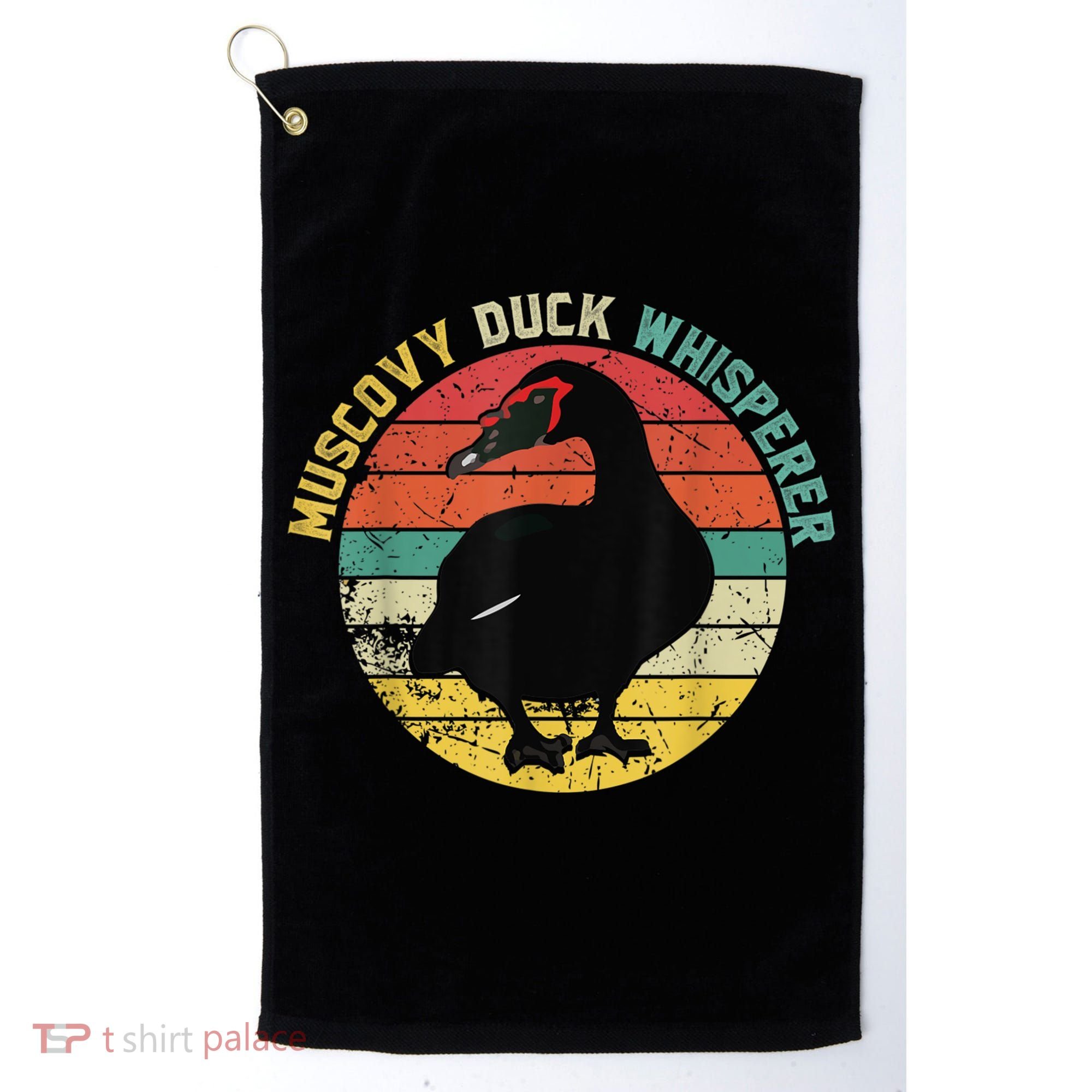Retro Muscovy Duck Whisperer Funny Farmer Muscovy Duck Gift Golf Towel