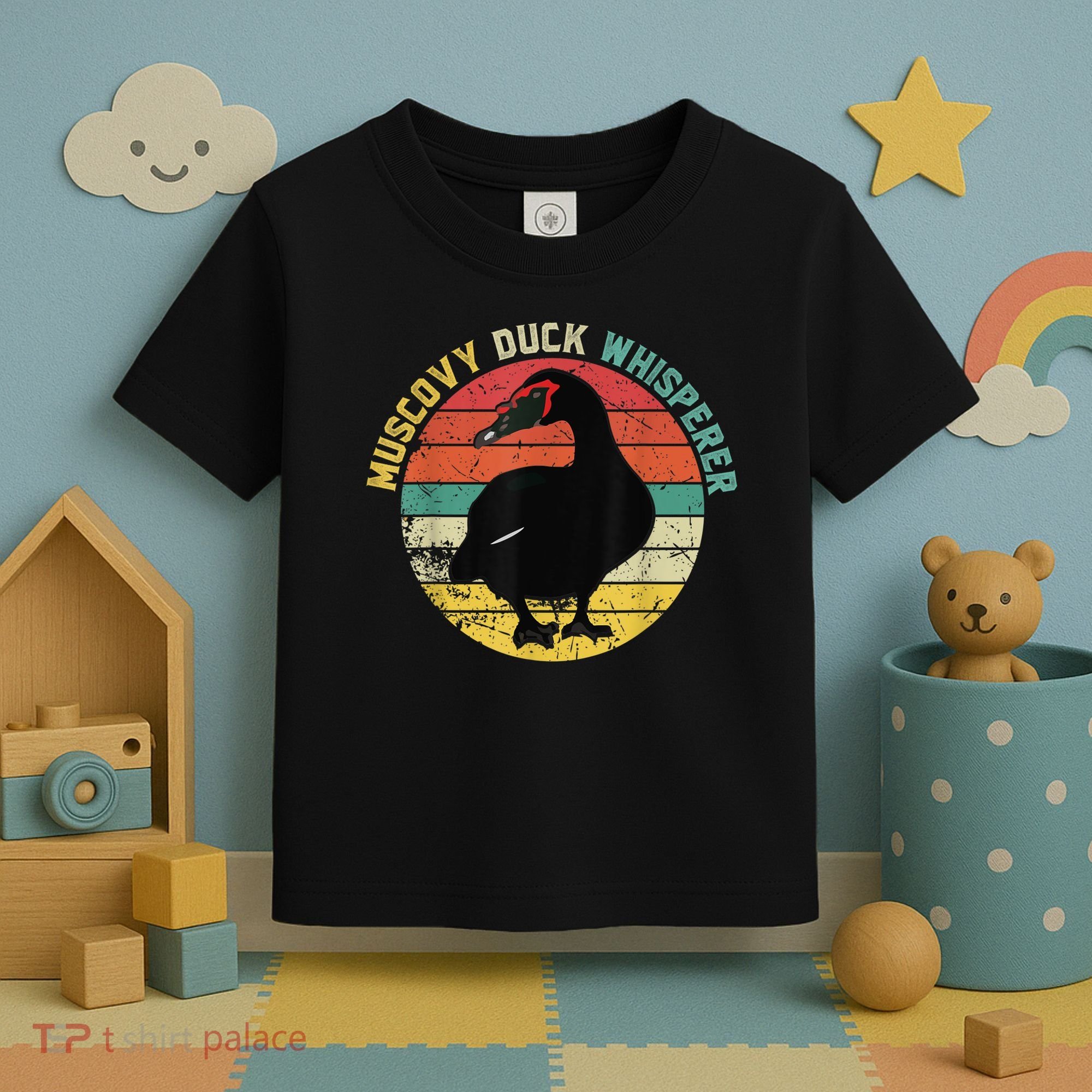 Retro Muscovy Duck Whisperer Funny Farmer Muscovy Duck Gift Toddler T-Shirt