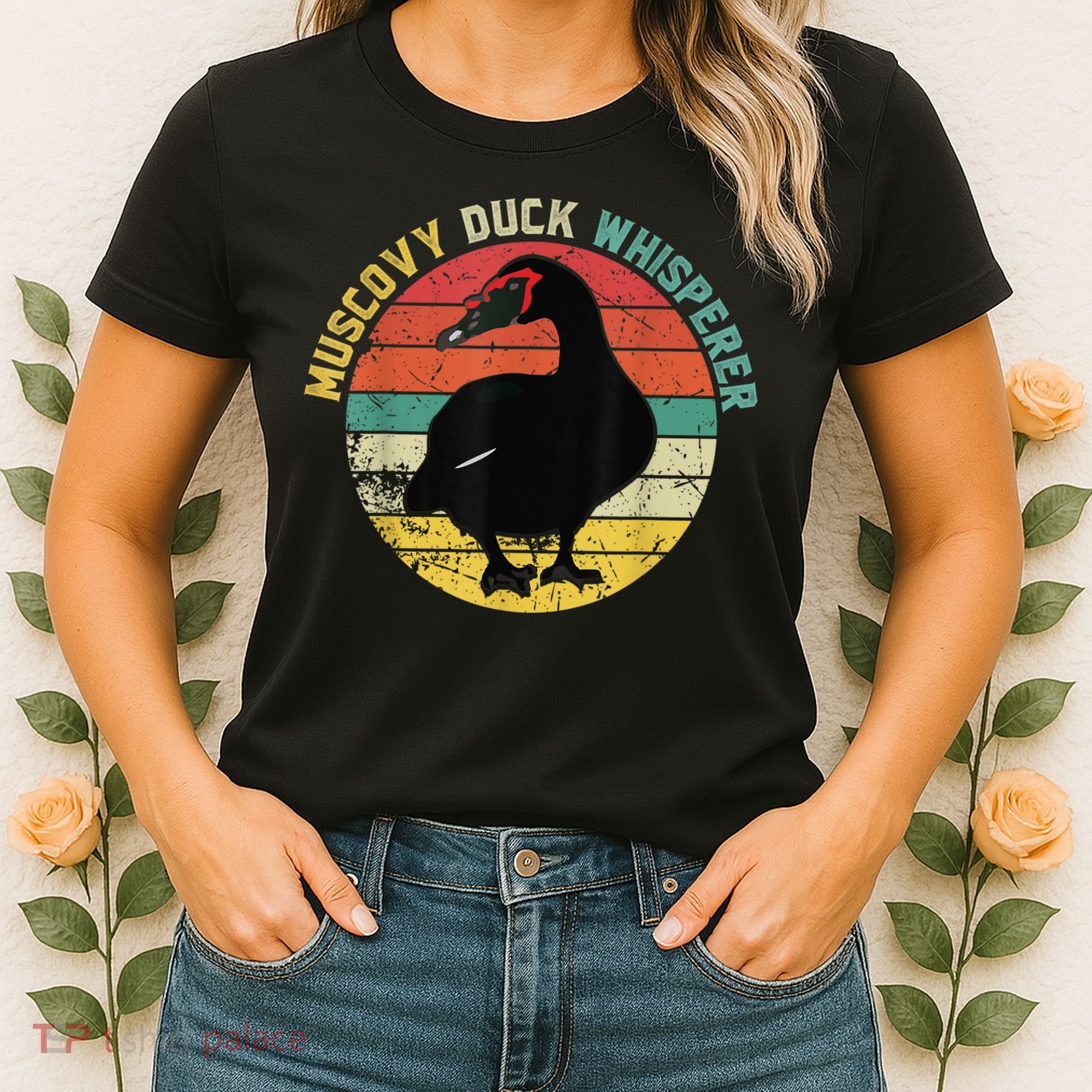 Retro Muscovy Duck Whisperer Funny Farmer Muscovy Duck Gift Women's T-Shirt