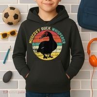 Retro Muscovy Duck Whisperer Funny Farmer Muscovy Duck Gift Kids Hoodie thumb 2