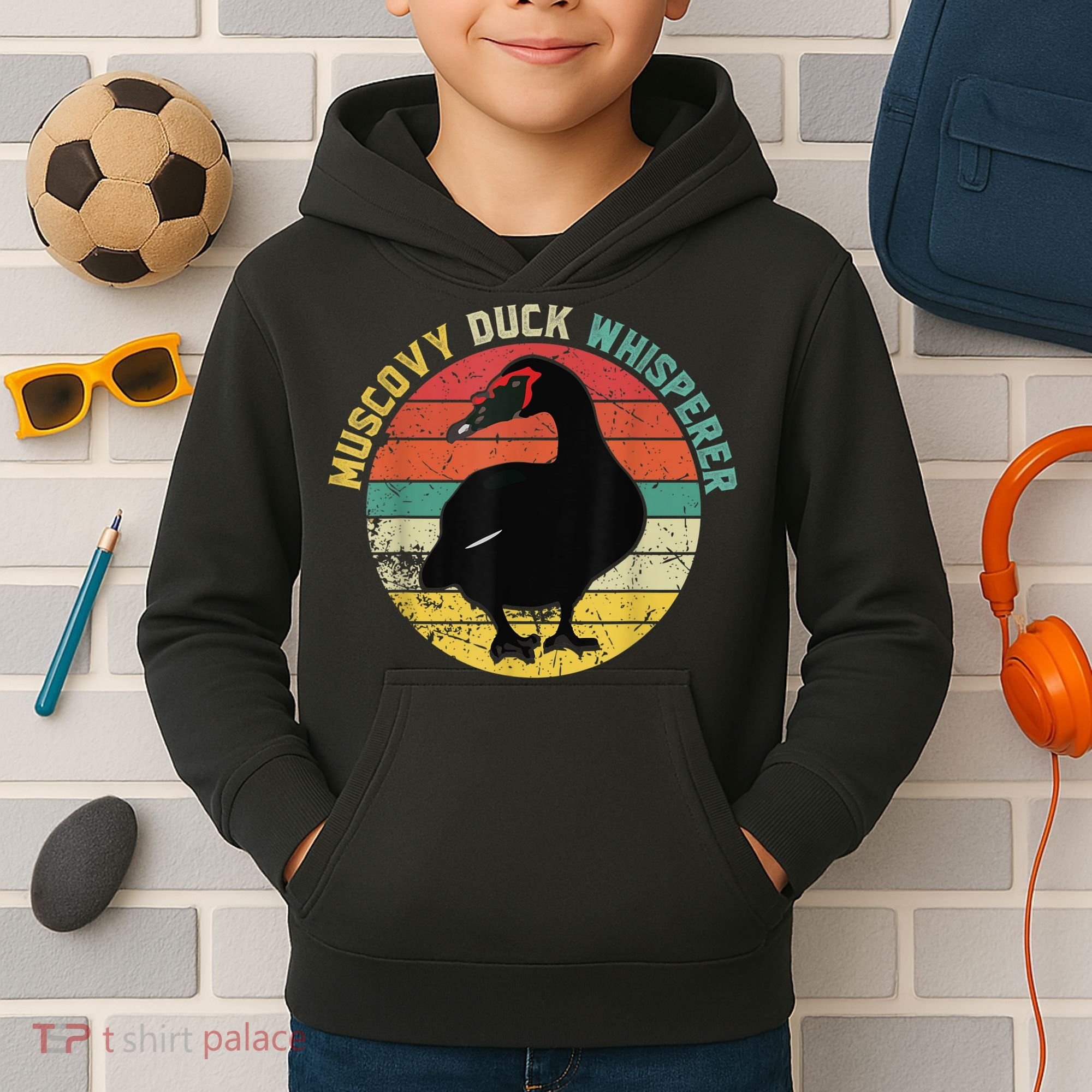 Retro Muscovy Duck Whisperer Funny Farmer Muscovy Duck Gift Kids Hoodie