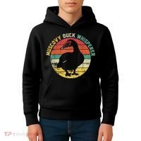Retro Muscovy Duck Whisperer Funny Farmer Muscovy Duck Gift Kids Hoodie thumb 4