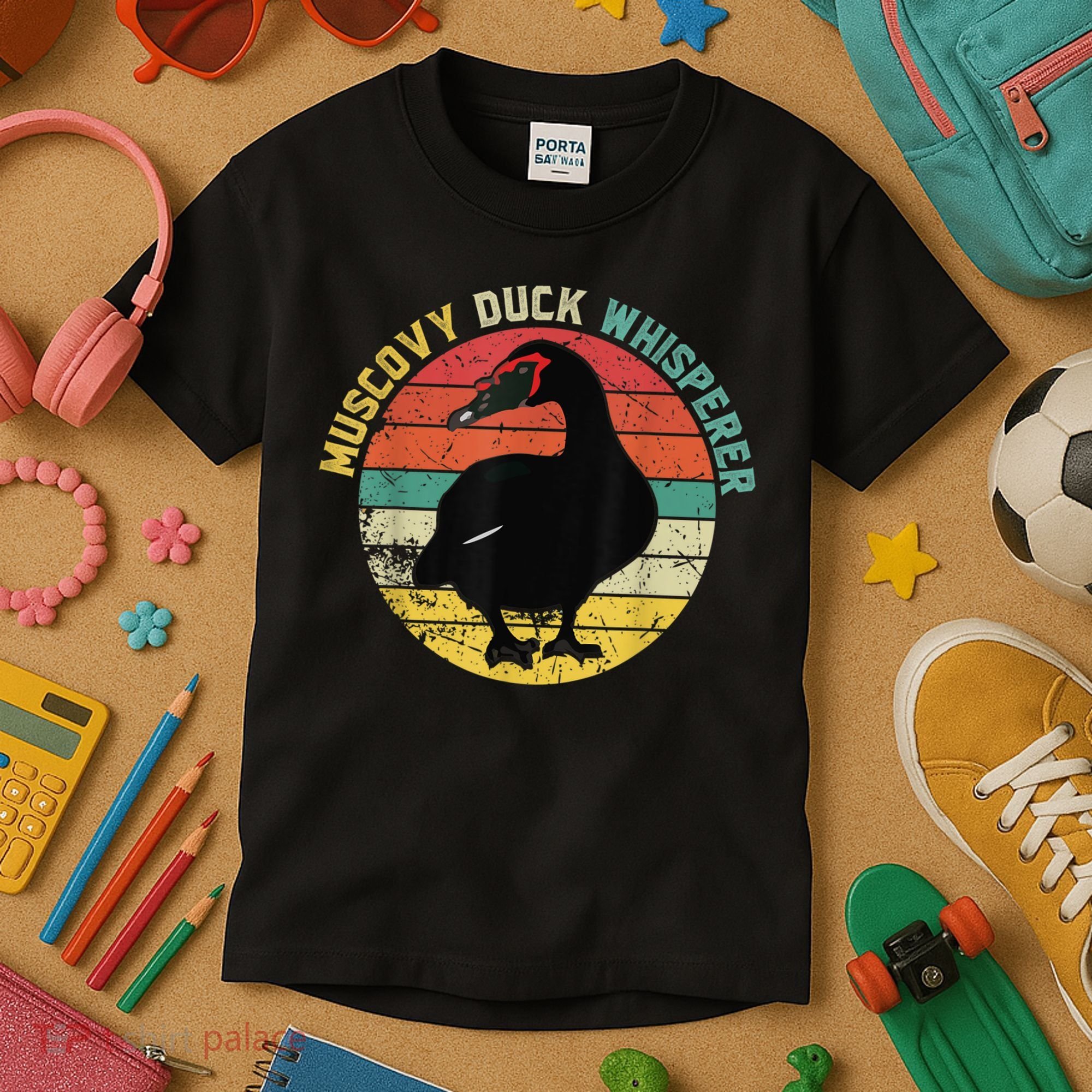 Retro Muscovy Duck Whisperer Funny Farmer Muscovy Duck Gift Kids T-Shirt