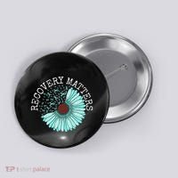 Recovery Matters Drug Alcohol Awareness Addiction Ribbon Button thumb 0