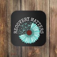 Recovery Matters Drug Alcohol Awareness Addiction Ribbon Coaster thumb 0