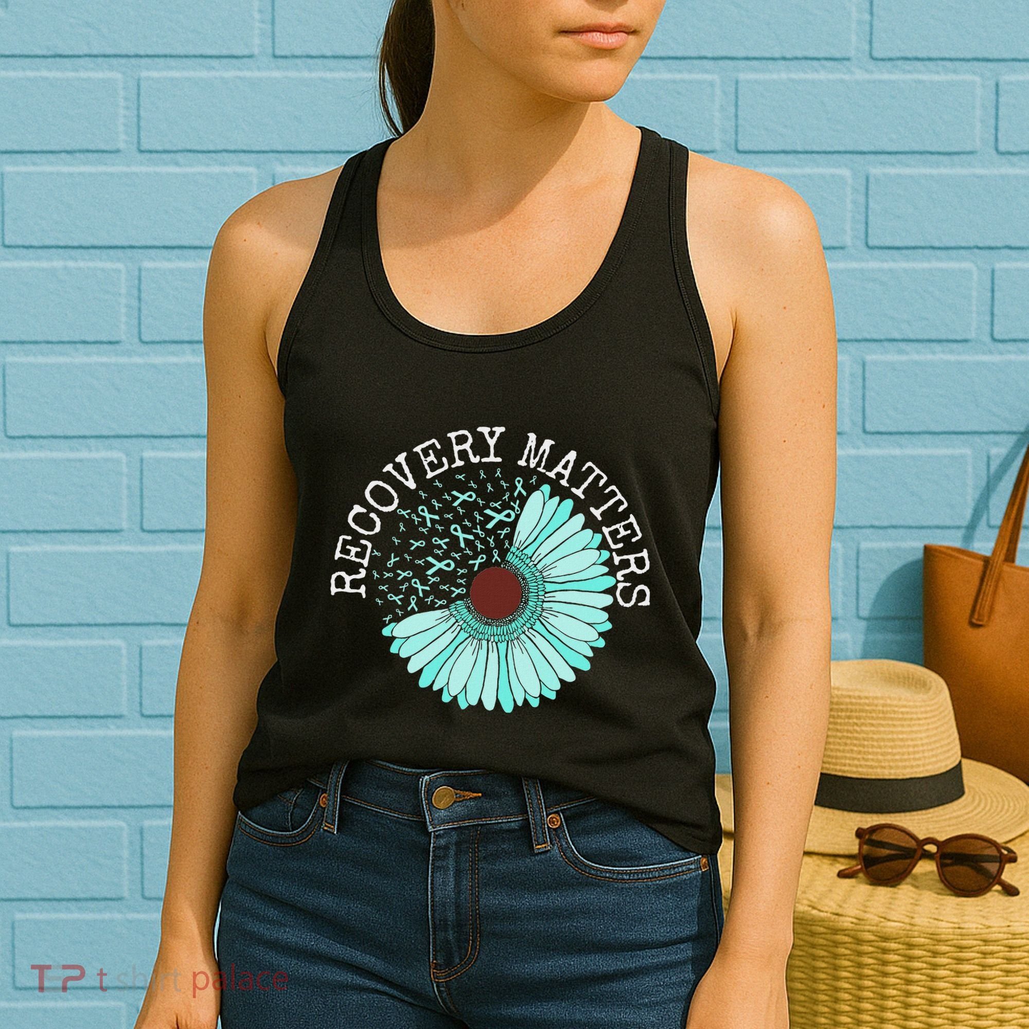 Recovery Matters Drug Alcohol Awareness Addiction Ribbon Women's Tank Top