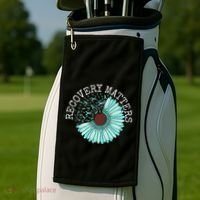 Recovery Matters Drug Alcohol Awareness Addiction Ribbon Golf Towel thumb 2