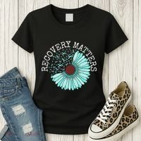Recovery Matters Drug Alcohol Awareness Addiction Ribbon Women's T-Shirt thumb 3