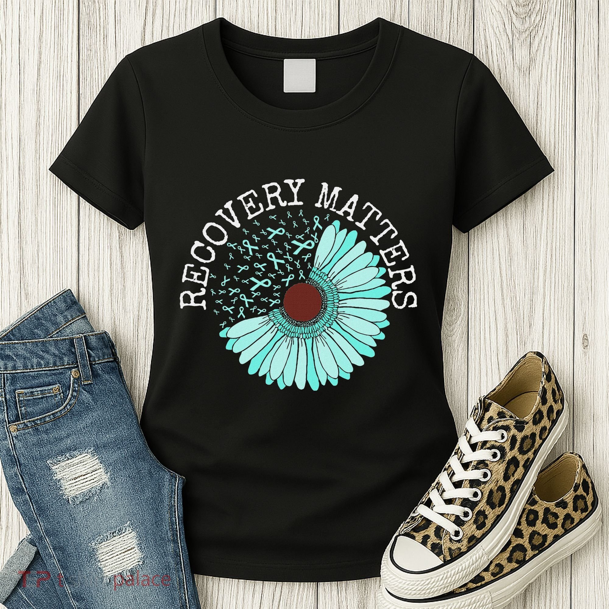 Recovery Matters Drug Alcohol Awareness Addiction Ribbon Women's T-Shirt