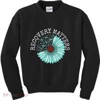 Recovery Matters Drug Alcohol Awareness Addiction Ribbon Kids Sweatshirt thumb 0