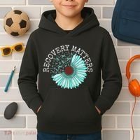 Recovery Matters Drug Alcohol Awareness Addiction Ribbon Kids Hoodie thumb 2