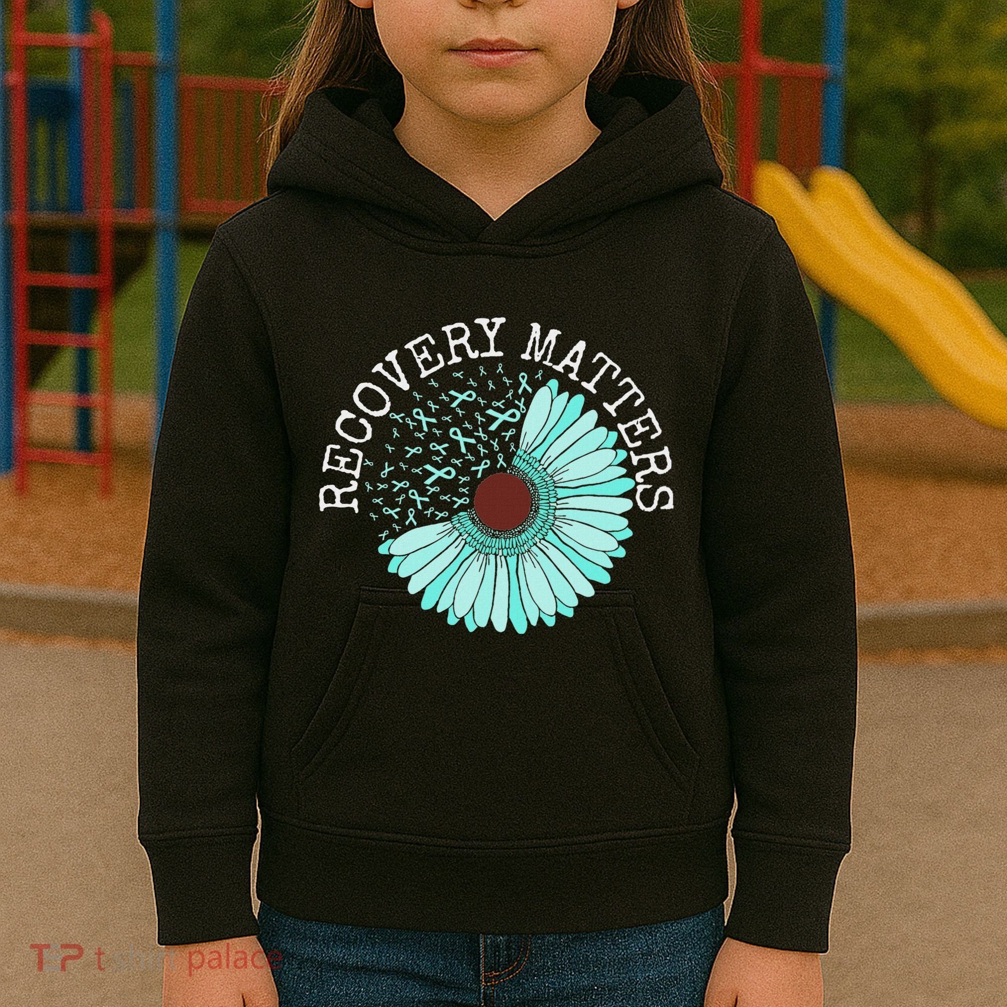 Recovery Matters Drug Alcohol Awareness Addiction Ribbon Kids Hoodie