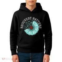 Recovery Matters Drug Alcohol Awareness Addiction Ribbon Kids Hoodie thumb 4