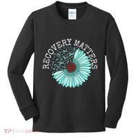 Recovery Matters Drug Alcohol Awareness Addiction Ribbon Kids Long Sleeve Shirt thumb 0