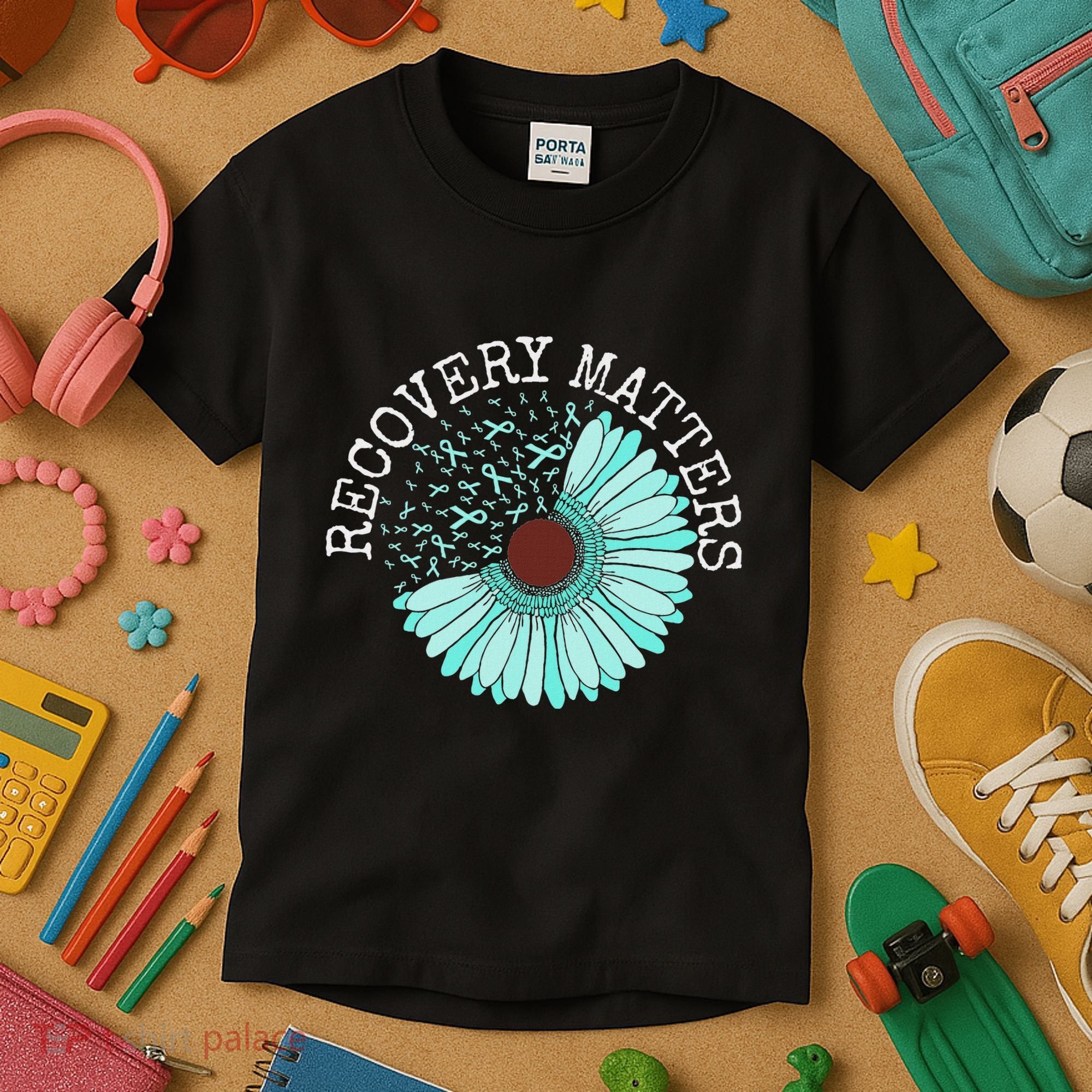 Recovery Matters Drug Alcohol Awareness Addiction Ribbon Kids T-Shirt