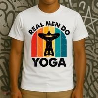 Real Men Do Yoga Retro Vintage | Gift For Father's Day And Yoga Lovers T-Shirt thumb 3