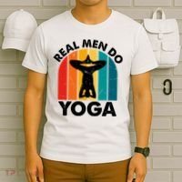 Real Men Do Yoga Retro Vintage | Gift For Father's Day And Yoga Lovers T-Shirt thumb 6