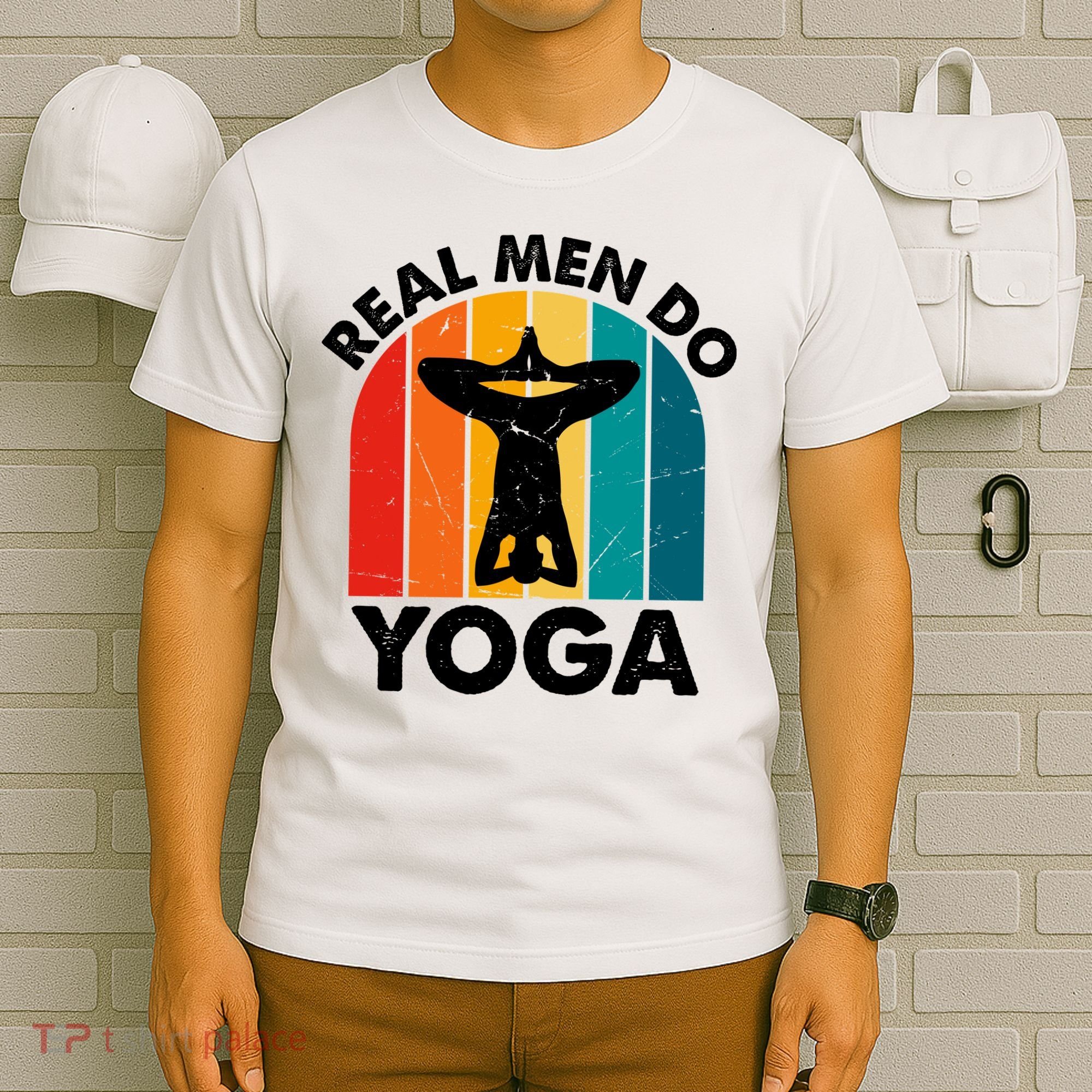 Real Men Do Yoga Retro Vintage | Gift For Father's Day And Yoga Lovers T-Shirt
