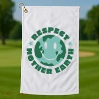 Respect Mother Earth Planet Golf Towel thumb 1