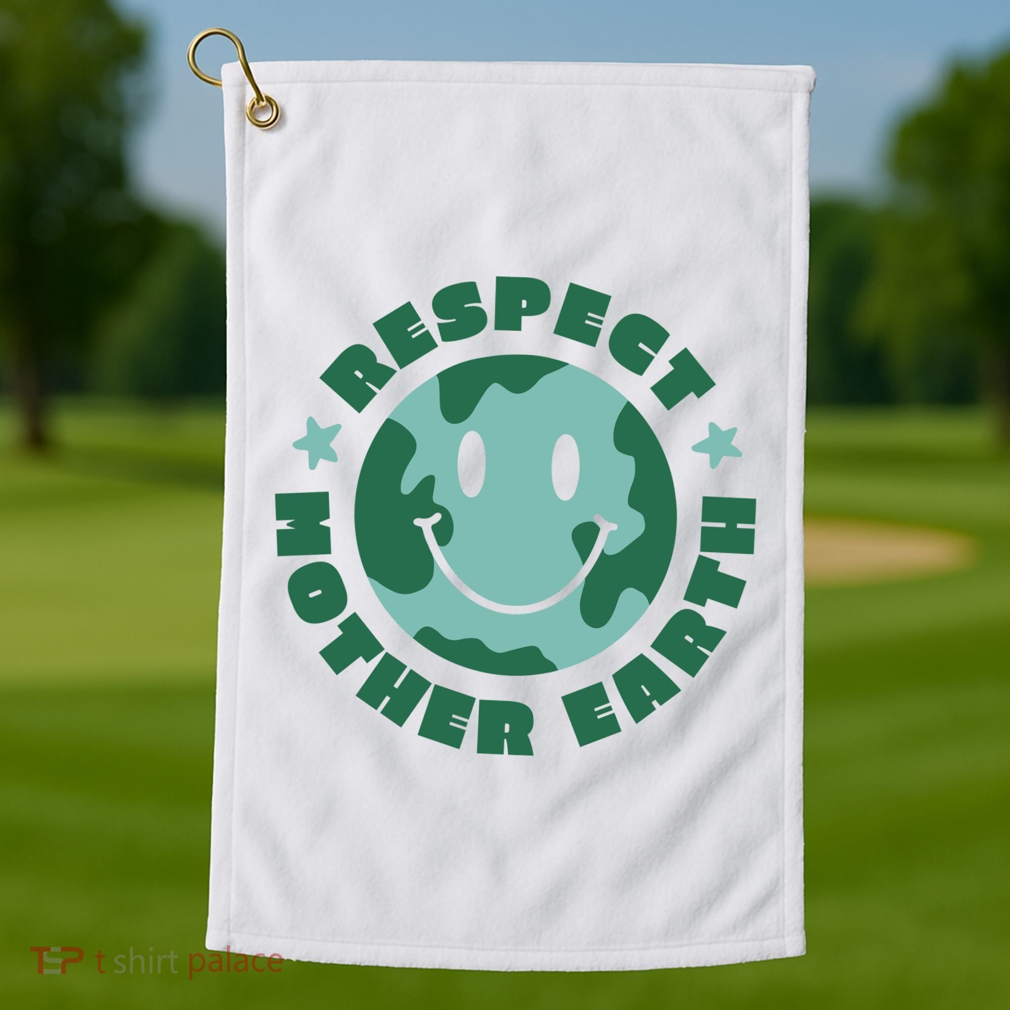 Respect Mother Earth Planet Golf Towel