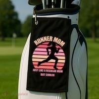 Runner Mom Funny Marathon Running Jogging Mothers Day Gift Golf Towel thumb 2