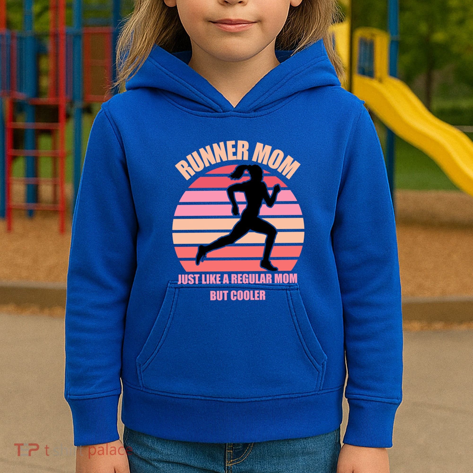 Runner Mom Funny Marathon Running Jogging Mothers Day Gift Kids Hoodie