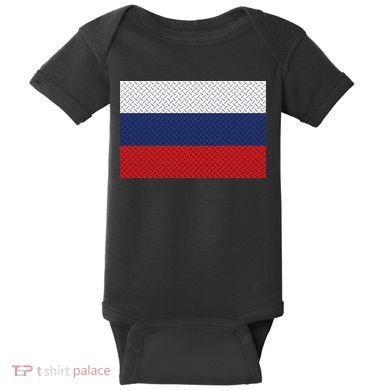 Russian Metal Flag Baby Bodysuit