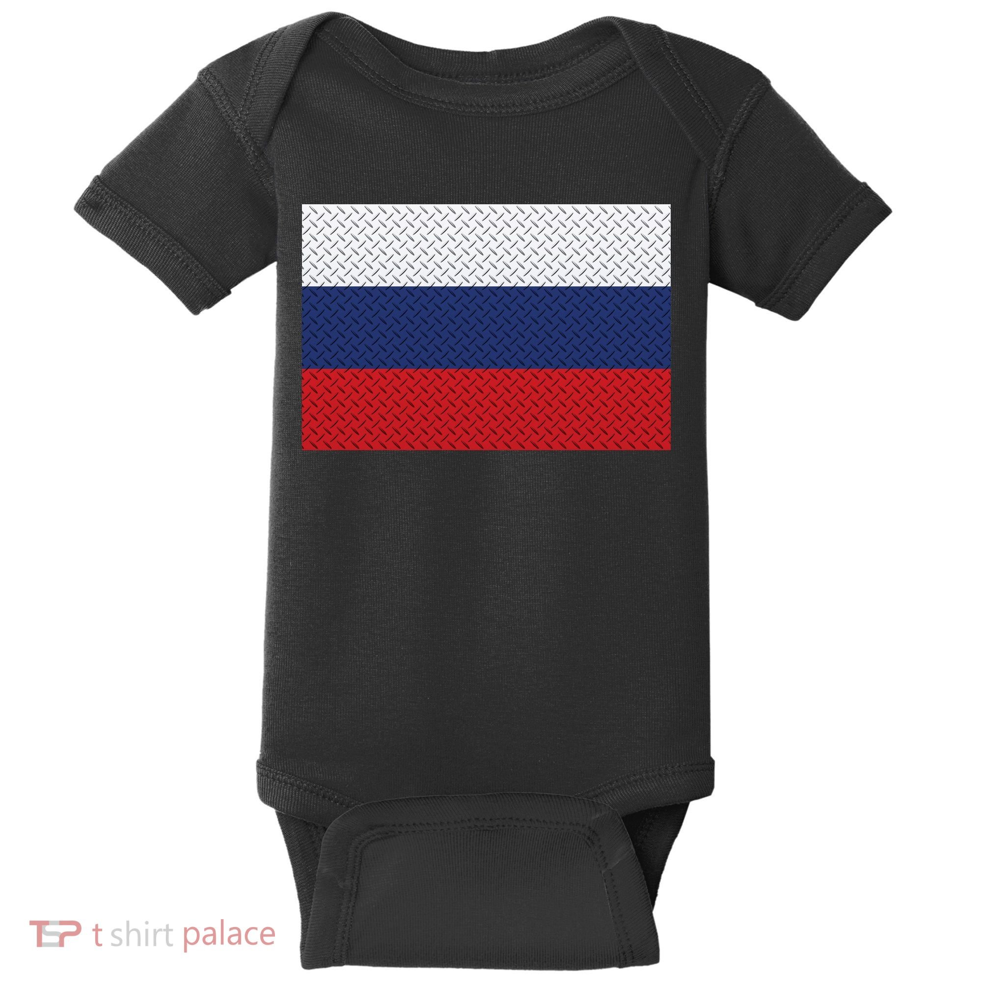 Russian Metal Flag Baby Bodysuit