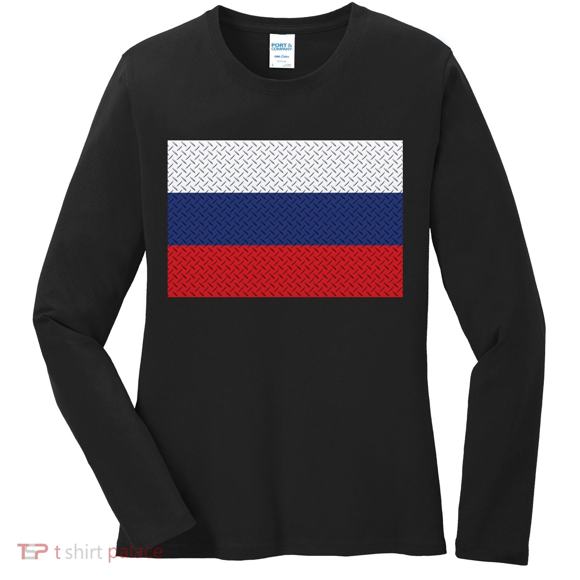 Russian Metal Flag Women's Long Sleeve Shirt