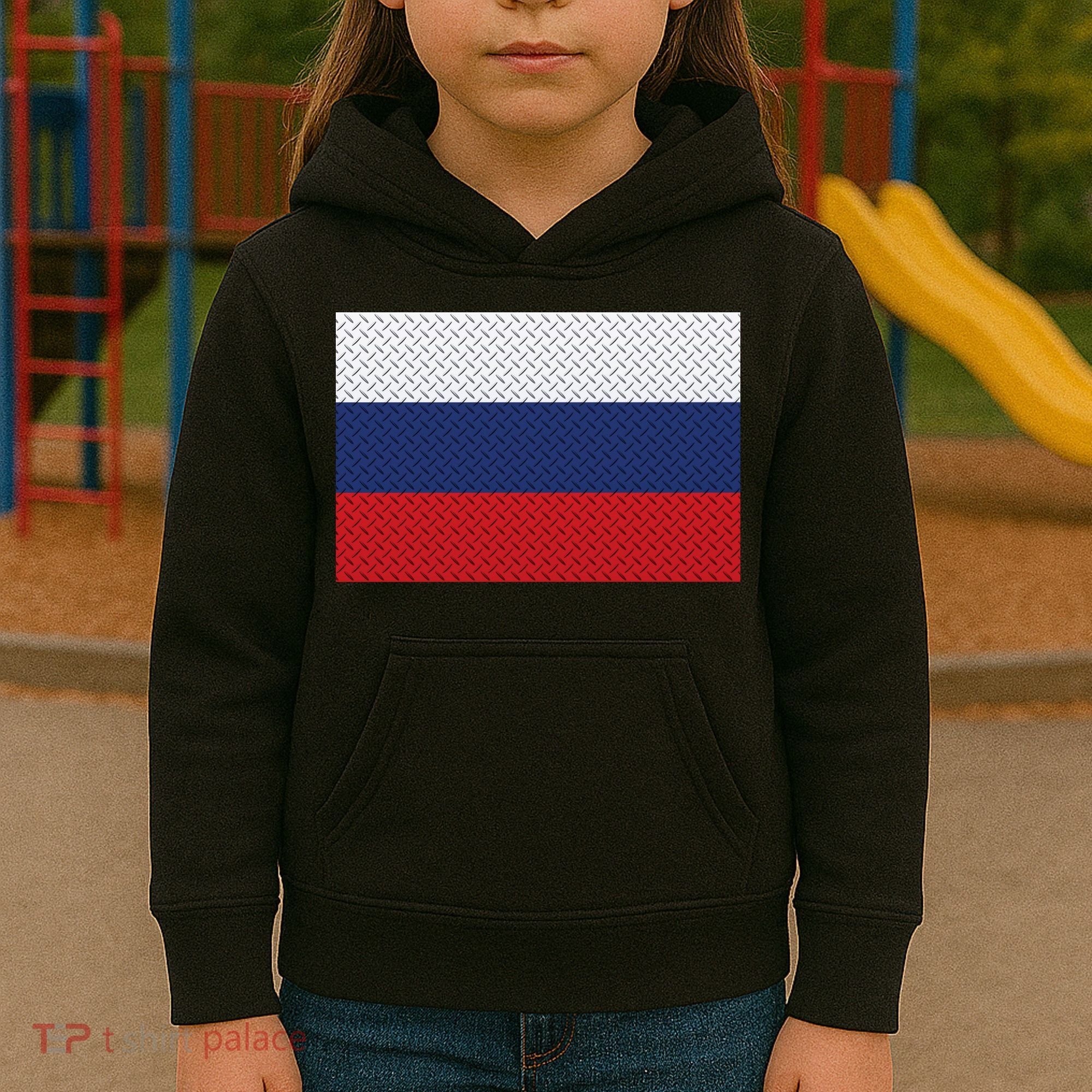 Russian Metal Flag Kids Hoodie