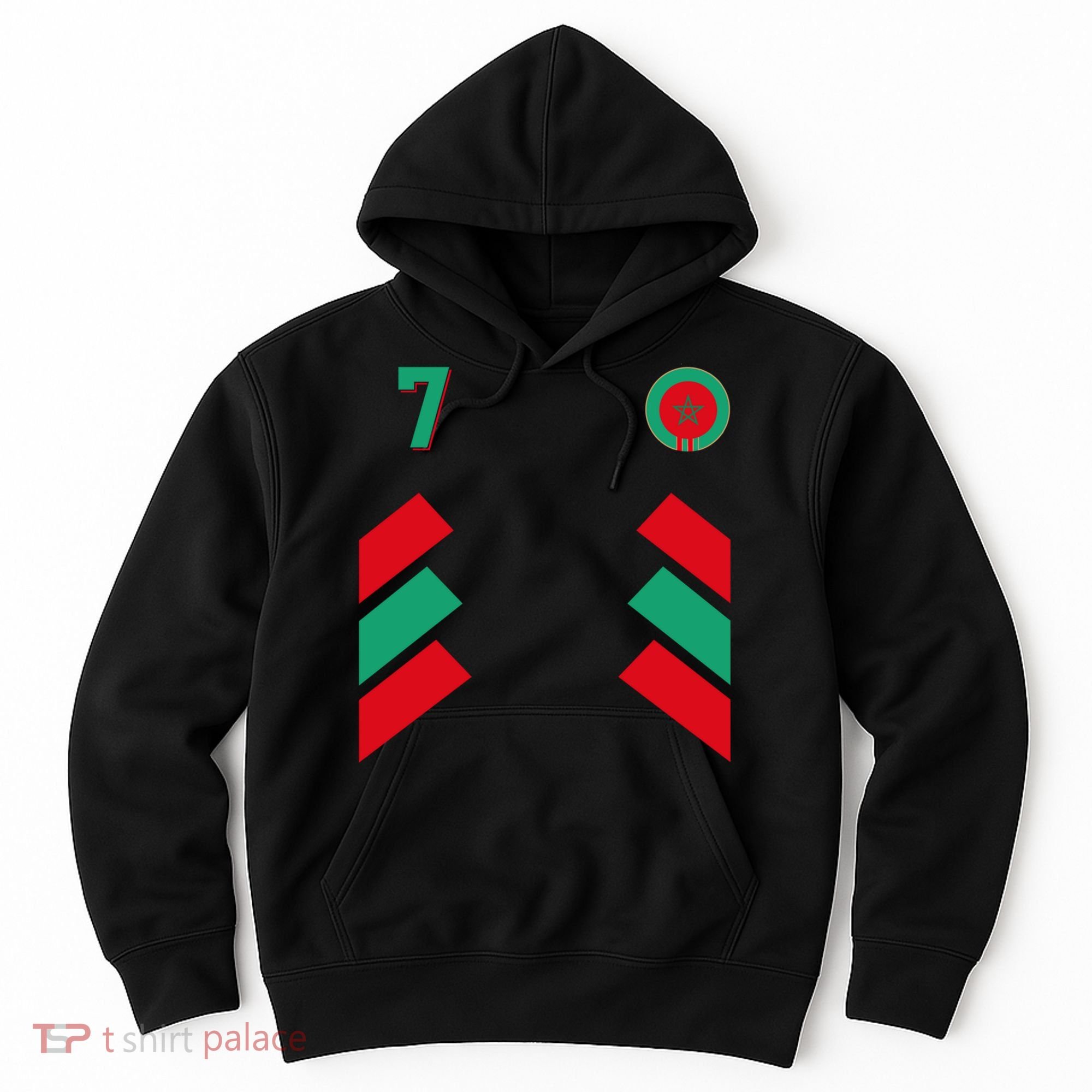 Retro7 Moroccan Football Morocco Soccer Morocco Flag Pullover Hoodie Hoodie