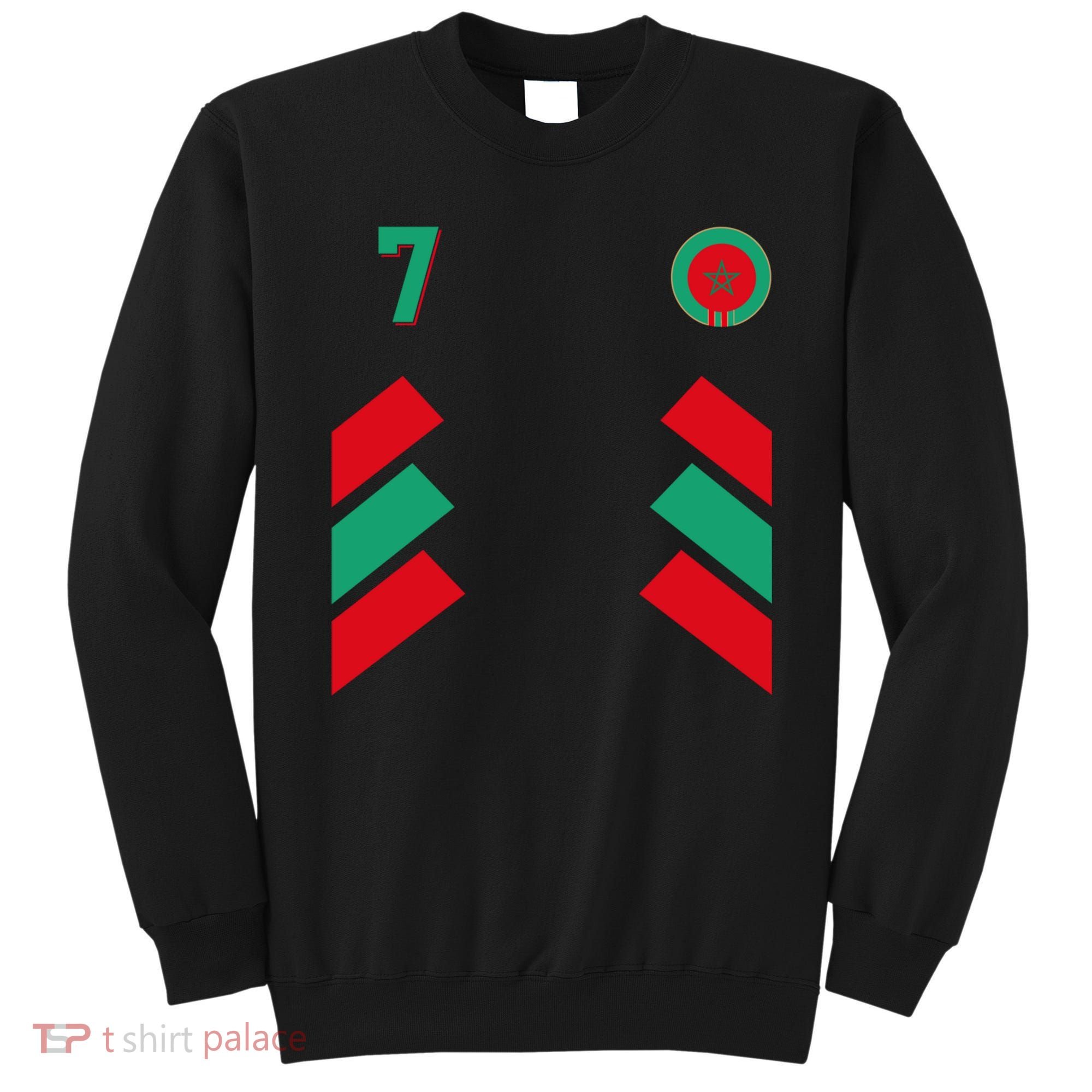Retro7 Moroccan Football Morocco Soccer Morocco Flag Pullover Hoodie Sweatshirt