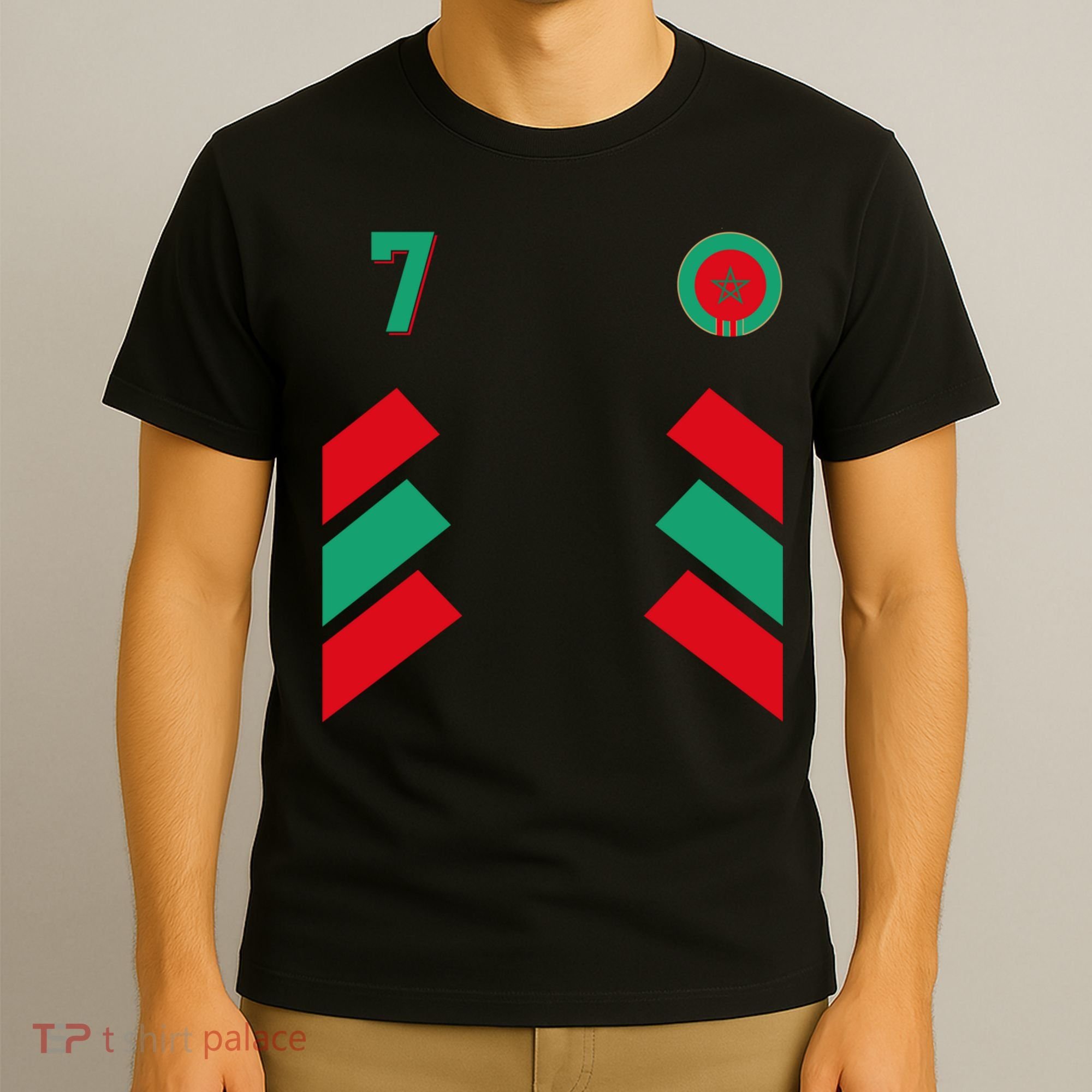 Retro7 Moroccan Football Morocco Soccer Morocco Flag Pullover Hoodie T-Shirt