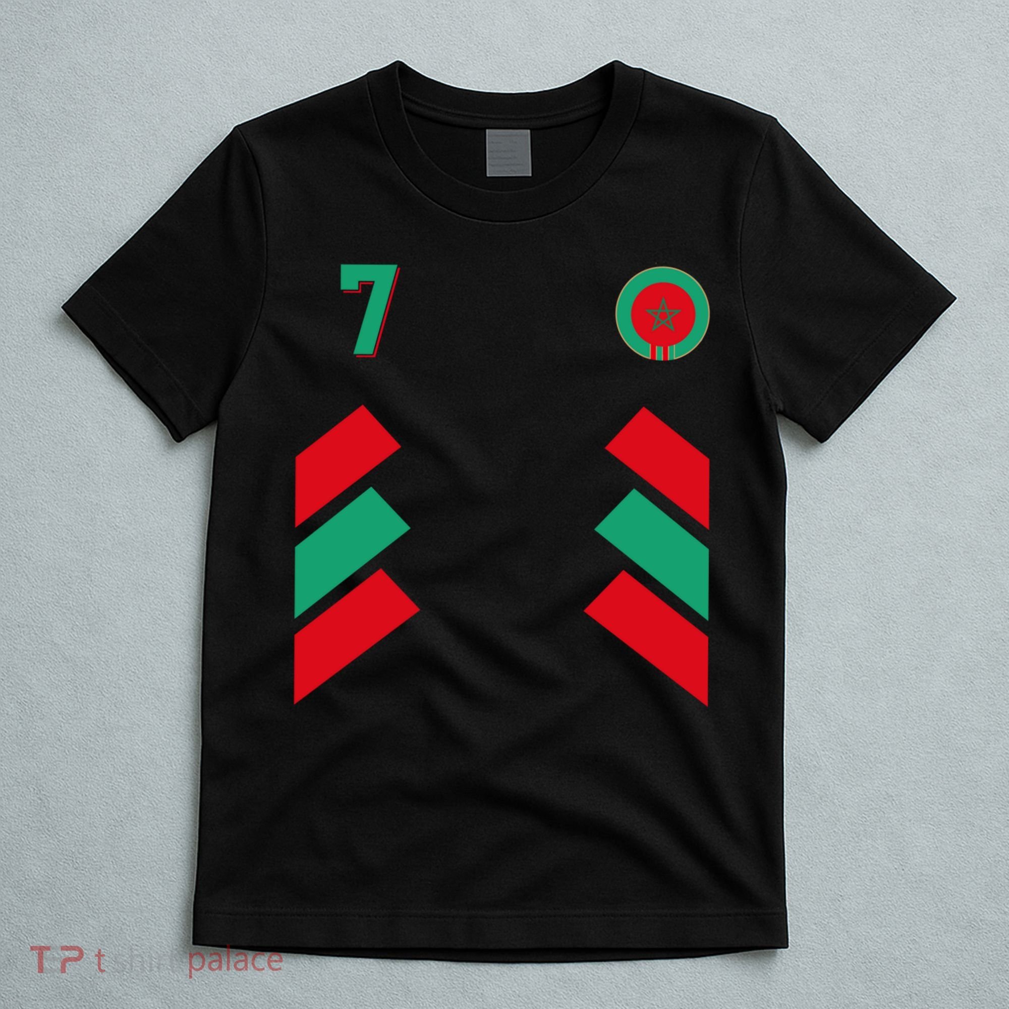 Retro7 Moroccan Football Morocco Soccer Morocco Flag Pullover Hoodie T-Shirt