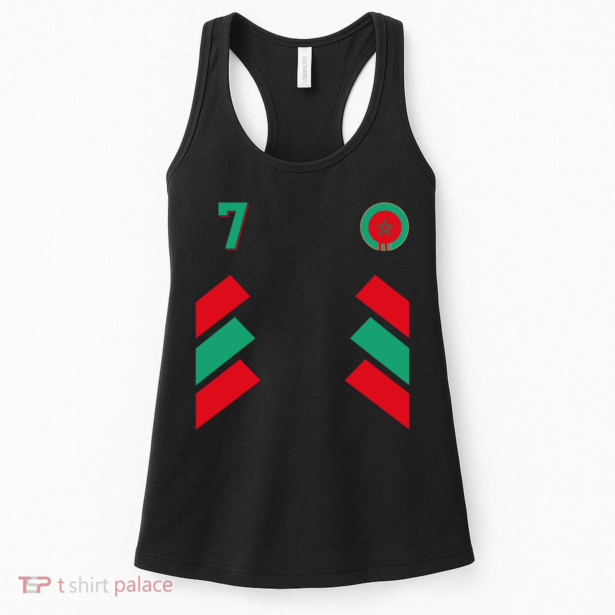 Retro7 Moroccan Football Morocco Soccer Morocco Flag Pullover Hoodie Women's Tank Top