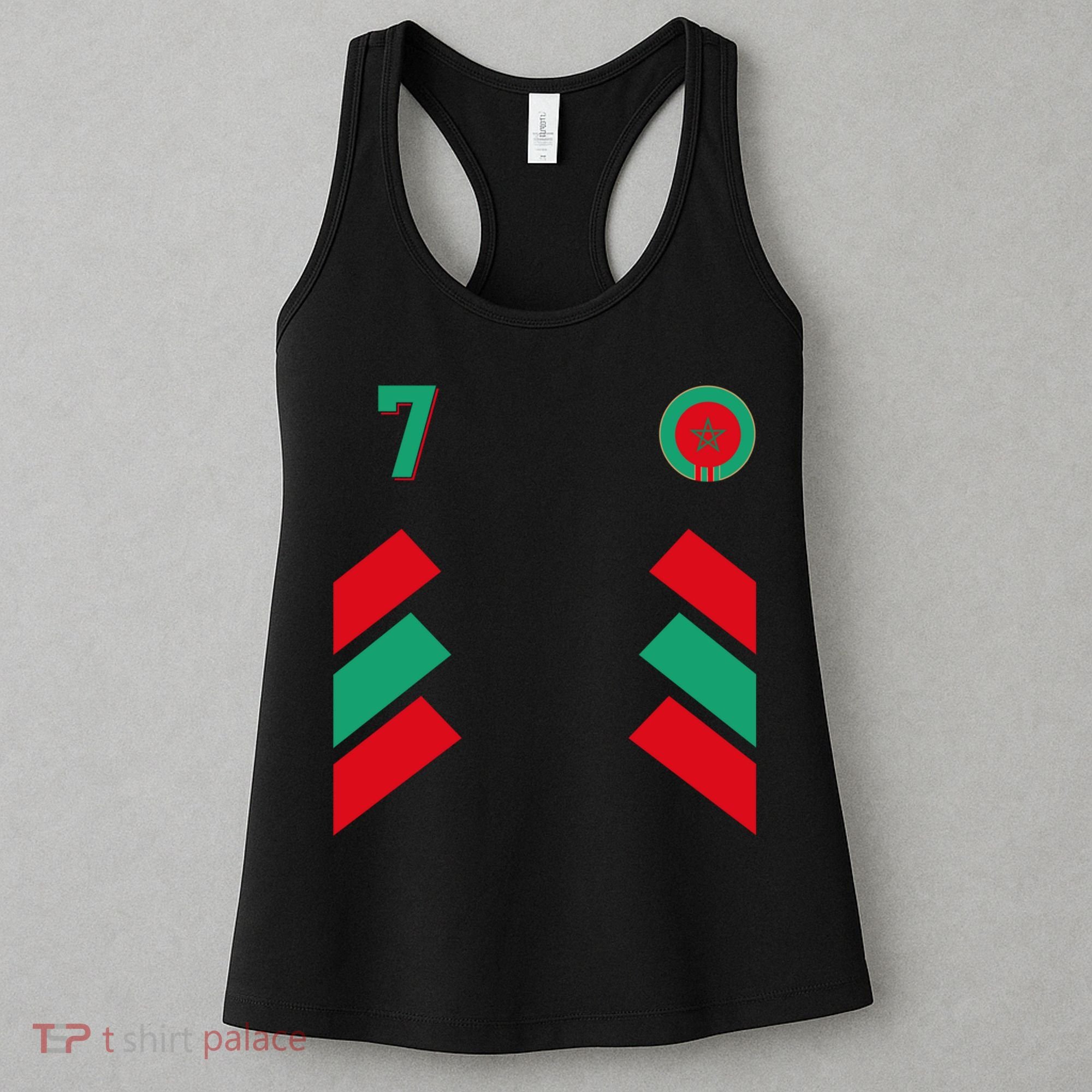 Retro7 Moroccan Football Morocco Soccer Morocco Flag Pullover Hoodie Women's Tank Top