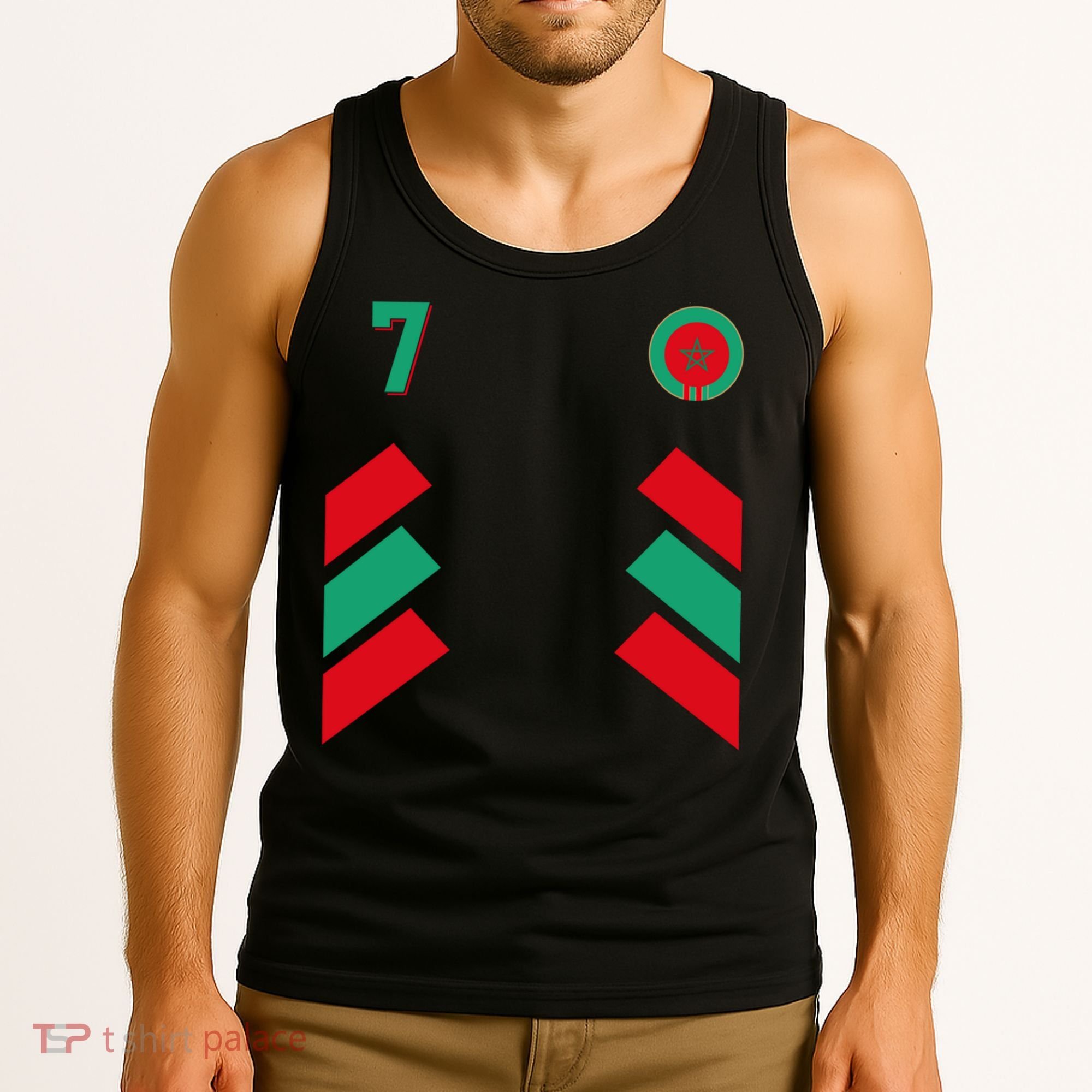 Retro7 Moroccan Football Morocco Soccer Morocco Flag Pullover Hoodie Tank Top