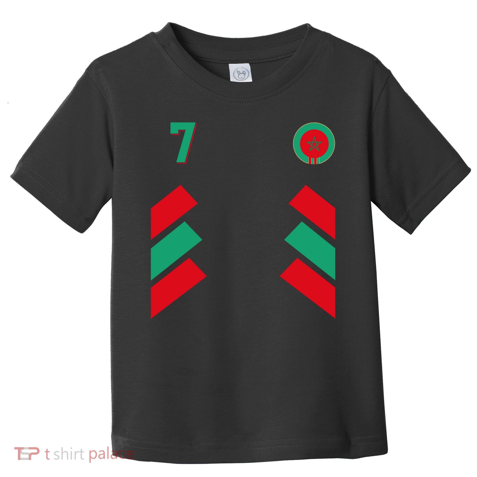 Retro7 Moroccan Football Morocco Soccer Morocco Flag Pullover Hoodie Toddler T-Shirt