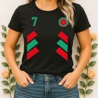 Retro7 Moroccan Football Morocco Soccer Morocco Flag Pullover Hoodie Women's T-Shirt thumb 2