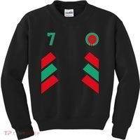 Retro7 Moroccan Football Morocco Soccer Morocco Flag Pullover Hoodie Kids Sweatshirt thumb 0