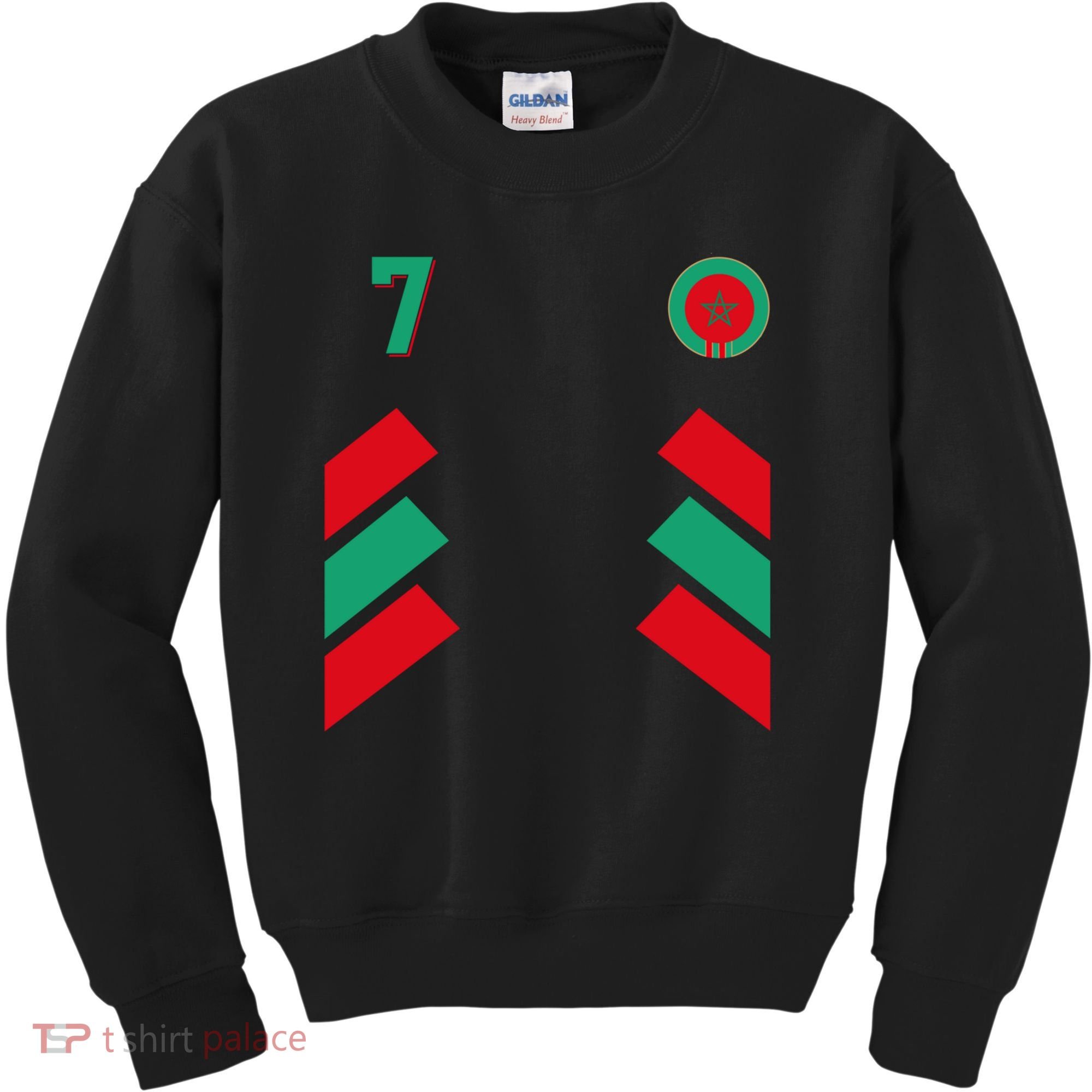 Retro7 Moroccan Football Morocco Soccer Morocco Flag Pullover Hoodie Kids Sweatshirt