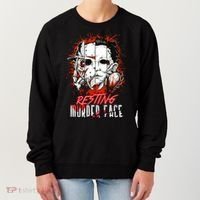 Resting Murder Face Scary Horror Character Halloween Costume Women's Sweatshirt thumb 0
