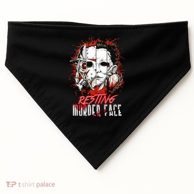 Resting Murder Face Scary Horror Character Halloween Costume USA-Made Doggie Bandana