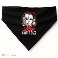 Resting Murder Face Scary Horror Character Halloween Costume USA-Made Doggie Bandana thumb 0