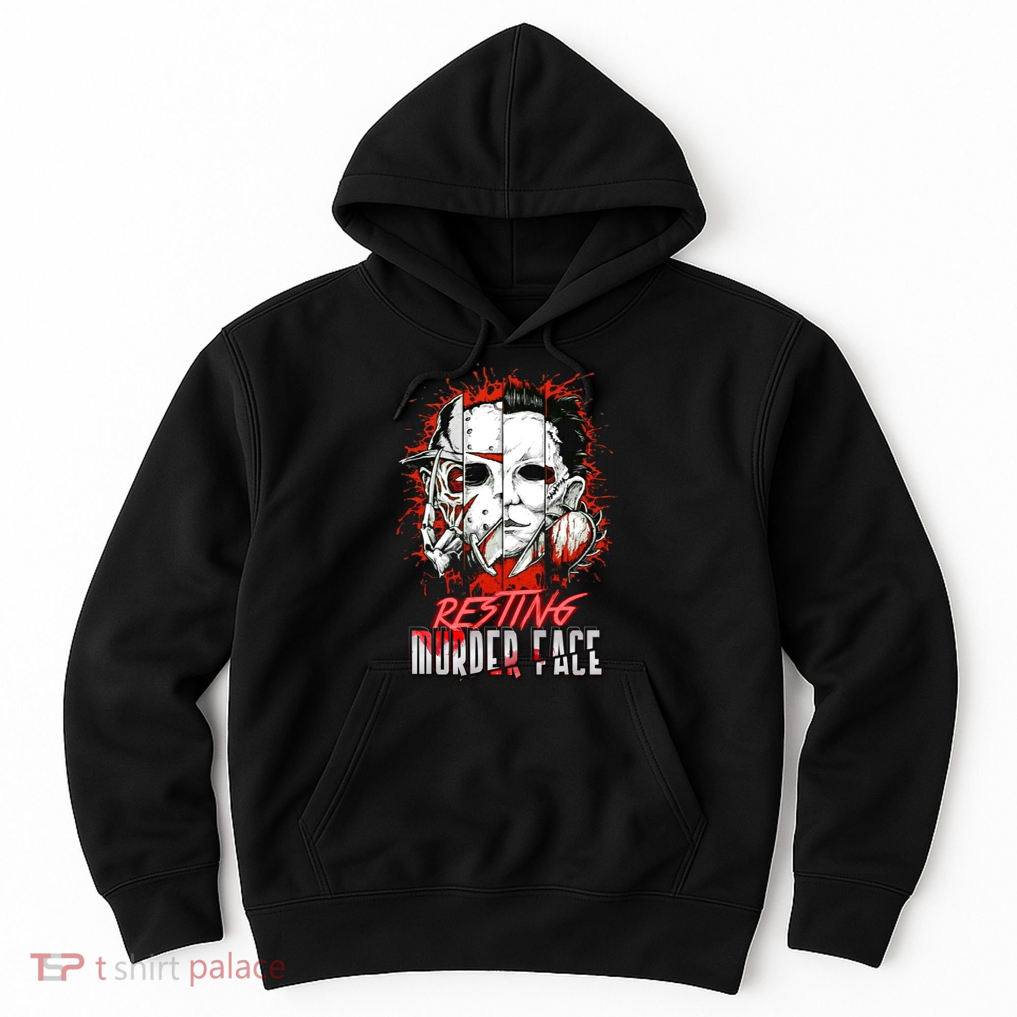 Resting Murder Face Scary Horror Character Halloween Costume Hoodie
