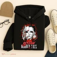 Resting Murder Face Scary Horror Character Halloween Costume Hoodie thumb 4