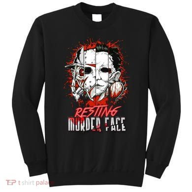 Resting Murder Face Scary Horror Character Halloween Costume Sweatshirt