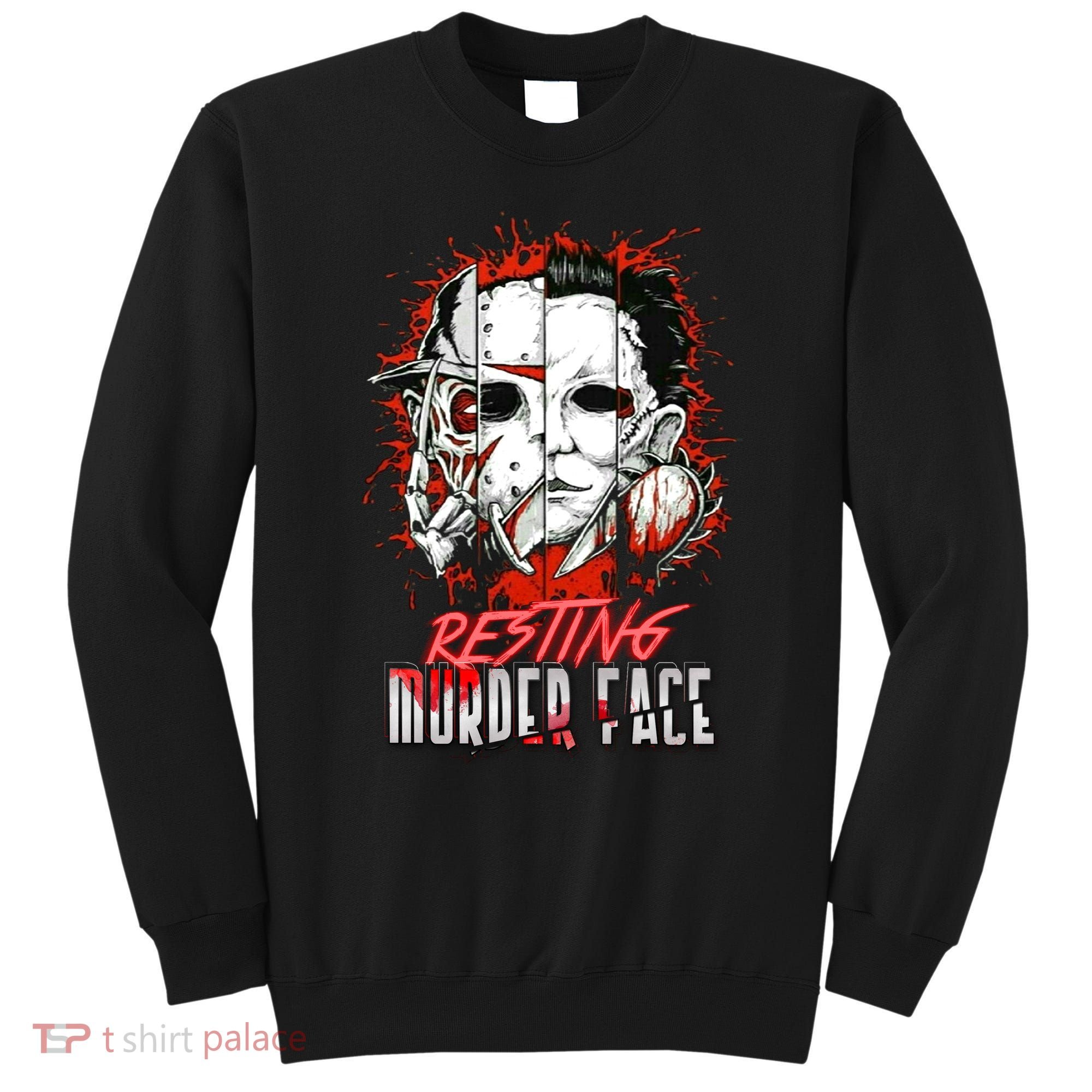 Resting Murder Face Scary Horror Character Halloween Costume Sweatshirt