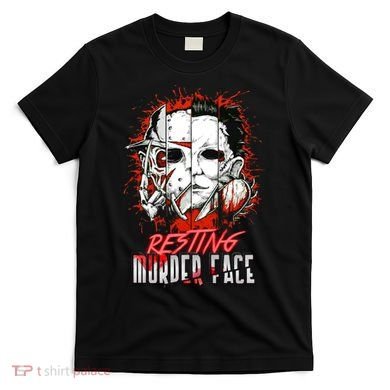 Resting Murder Face Scary Horror Character Halloween Costume T-Shirt